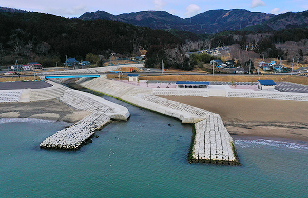 宮城県石巻市 鮎川浜・十八成浜・小渕浜地区 拠点整備工事 2016～2021年 遠藤興業・天野工業復興JV